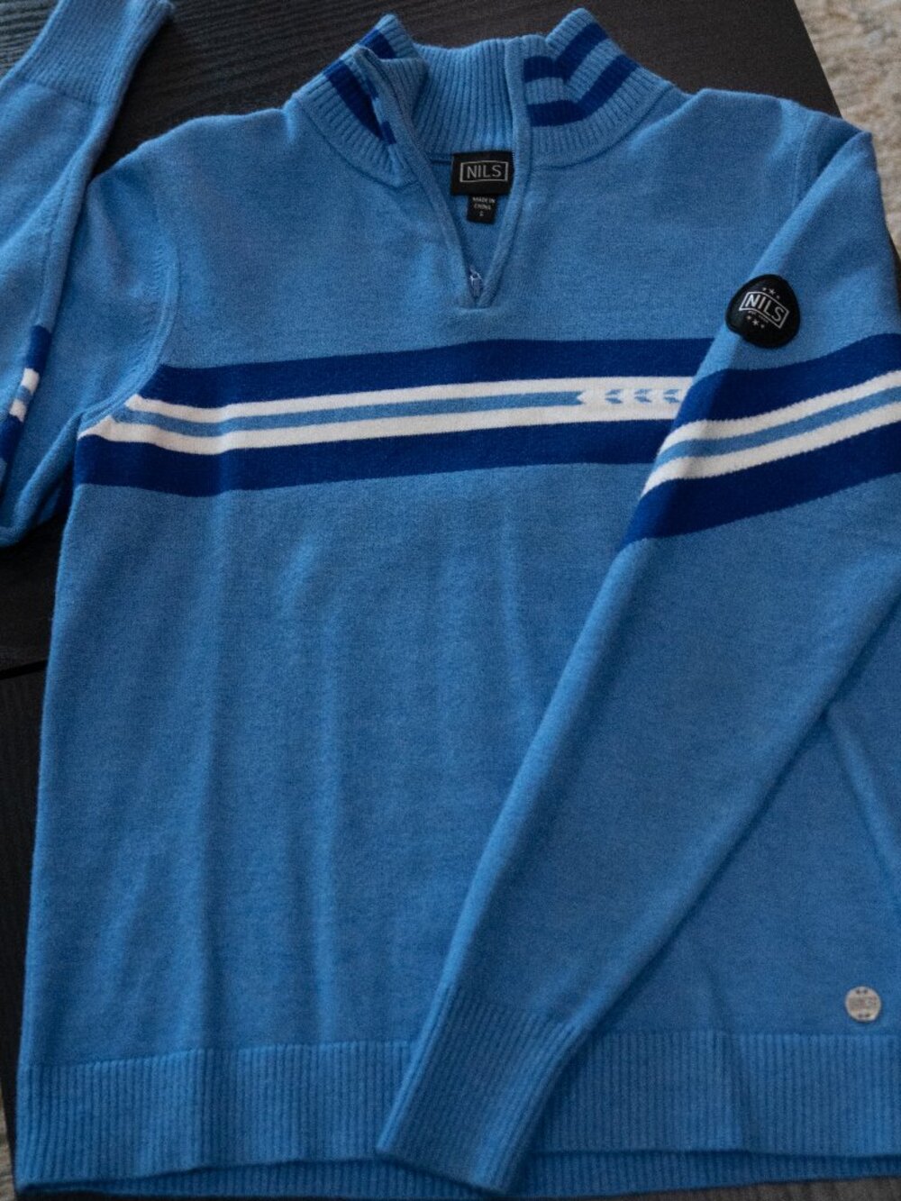 NILS Blue Quarter Zip Ski Sweater Women's Small